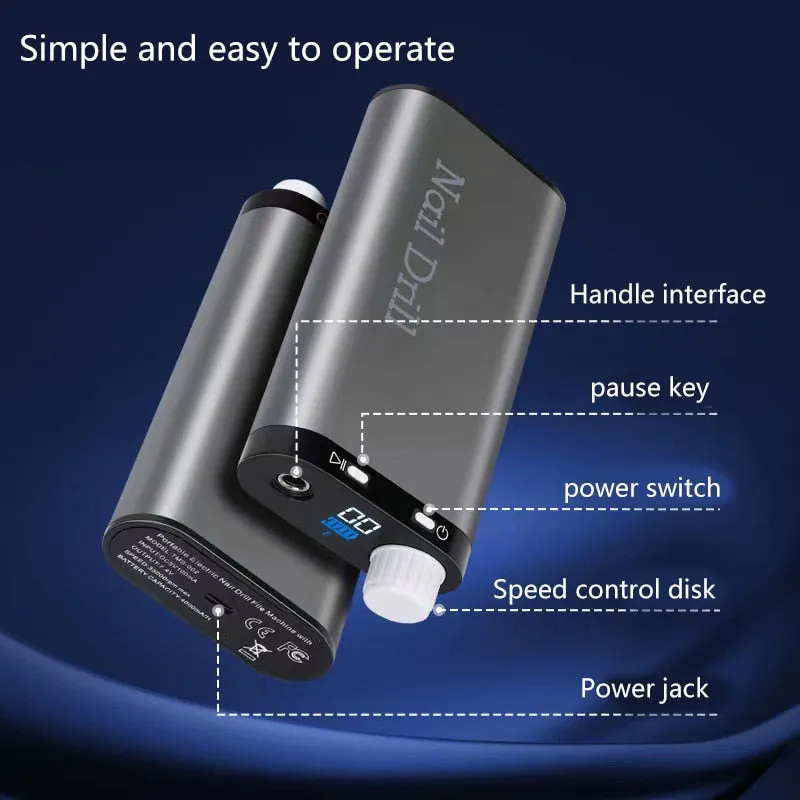 Rechargeable Electric Nail Drill Machine 35000RPM
