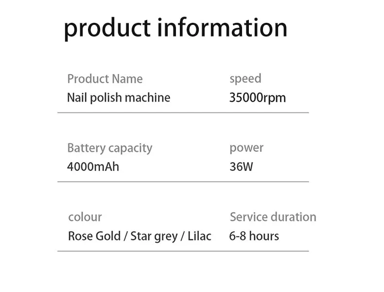 Rechargeable Electric Nail Drill Machine 35000RPM