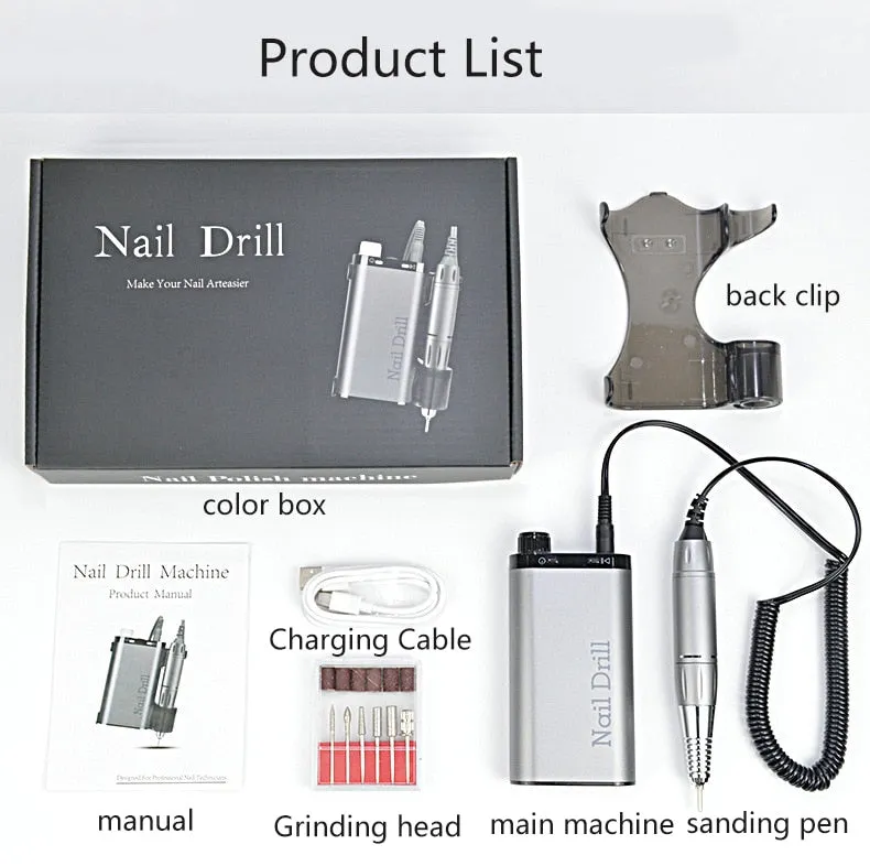 Rechargeable Electric Nail Drill Machine 35000RPM