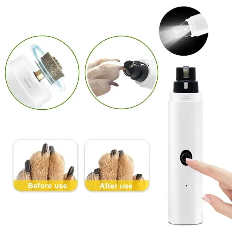 Rechargeable USB Dog and Cat Nail Grinder with LED Light