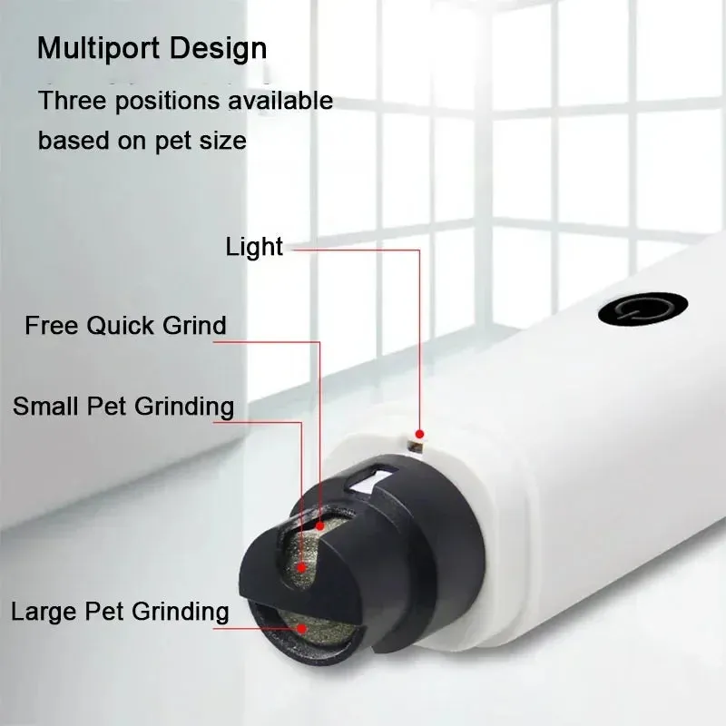 Rechargeable USB Dog and Cat Nail Grinder with LED Light