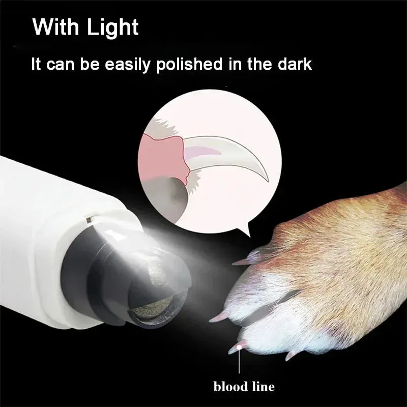 Rechargeable USB Dog and Cat Nail Grinder with LED Light