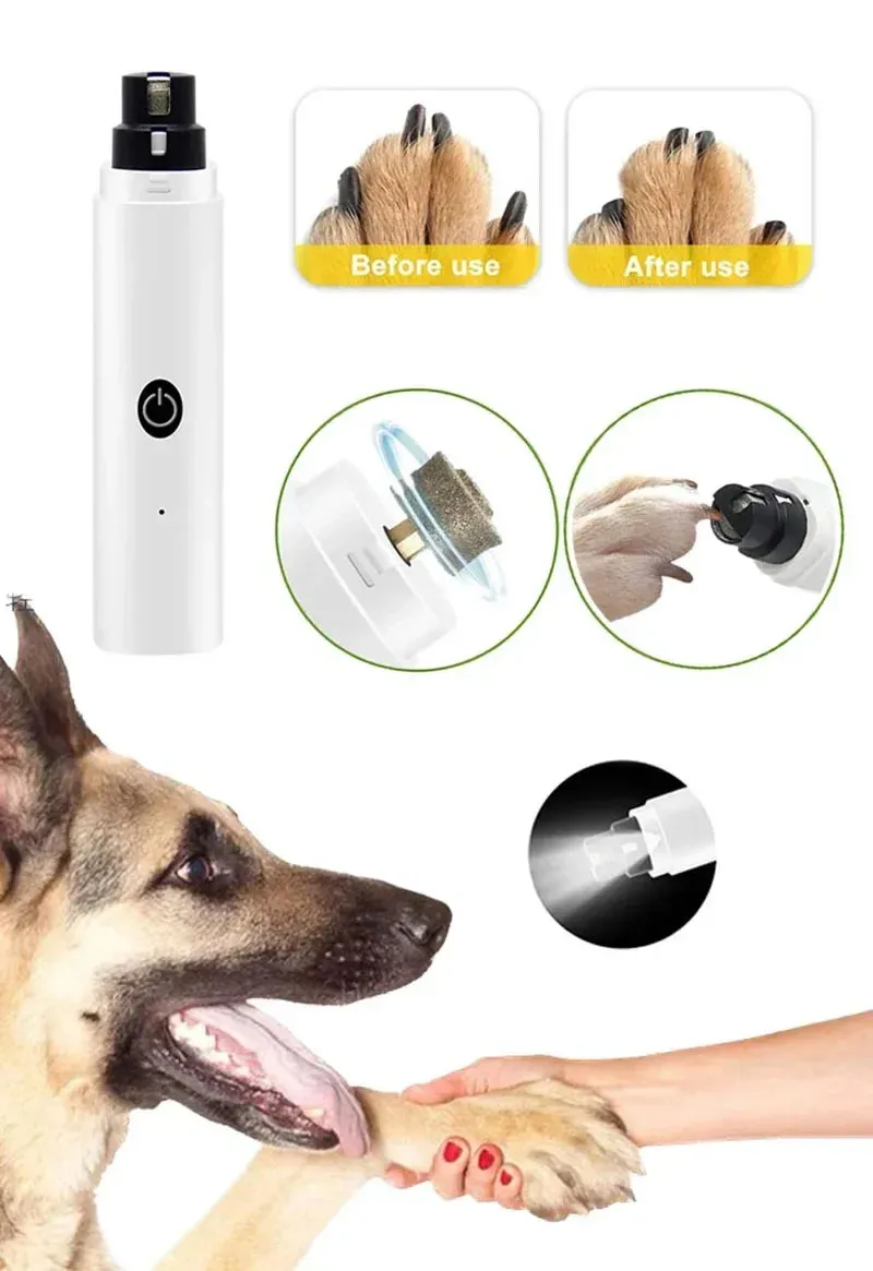 Rechargeable USB Dog and Cat Nail Grinder with LED Light