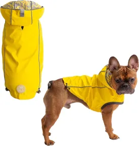 Reversible Elasto-Fit Raincoat for Dogs - Waterproof Lightweight Pet Rain Jacket - Reflective Safety Design - Comfortable, Easy On & Off - L, Yellow