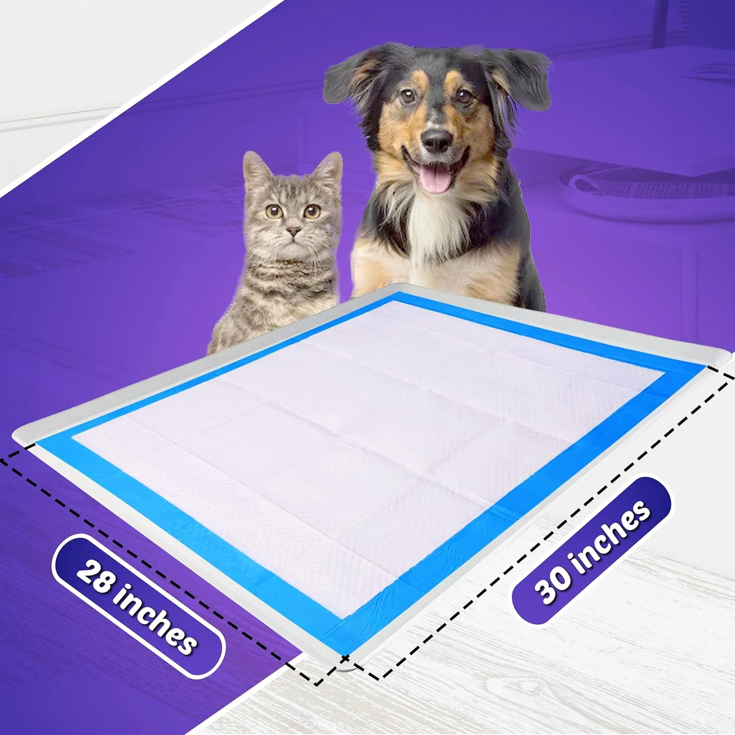 Skywin Dog Pad Holder Tray for 28 x 30 Inches Training Pads (White) - Easy to Clean and Store Perfect for Dog Potty Tray  Silicon Wee Wee Pad Holder, No Spill Pee Pad Holder for Dogs