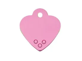 Small Pink Heart ID Tag with Gems