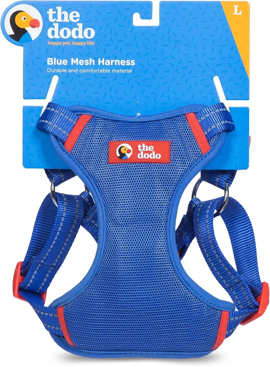 The Dodo Blue Dog Harness - Small; Easy Step-in Harness for Dogs; Breathable Mesh Fabric; Snap-Together, Pinch Release Buckle, Ring for Leash Attachment; Everyday Pet Apparel