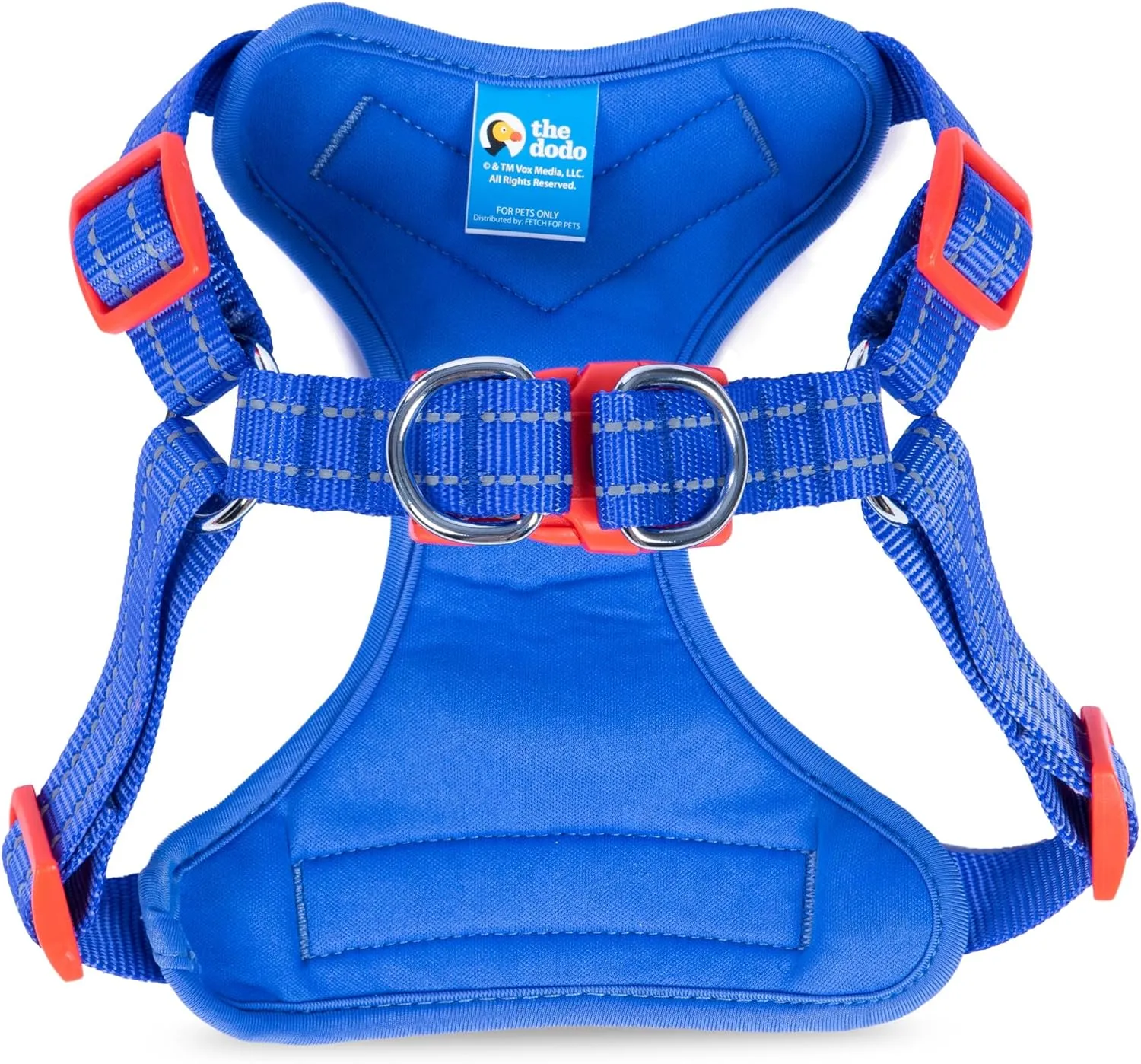 The Dodo Blue Dog Harness - Small; Easy Step-in Harness for Dogs; Breathable Mesh Fabric; Snap-Together, Pinch Release Buckle, Ring for Leash Attachment; Everyday Pet Apparel