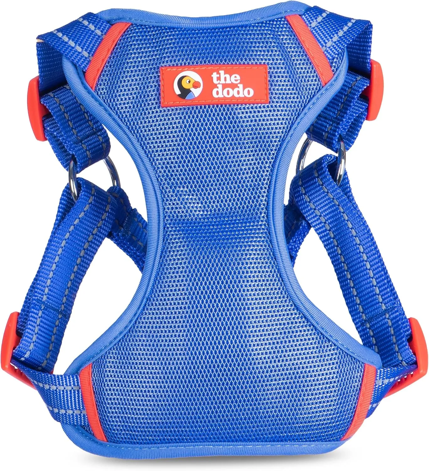 The Dodo Blue Dog Harness - Small; Easy Step-in Harness for Dogs; Breathable Mesh Fabric; Snap-Together, Pinch Release Buckle, Ring for Leash Attachment; Everyday Pet Apparel