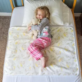 Tuckable Side Bed Wetting Pads Toddlers, Reusable Washable Waterproof Baby Potty Training Mattress Pee Pads Sheet Protector Kids, 5 Absorbent Layers Exclusive No-Slip 39"x 29" Fits Twin Yellow Rabbit