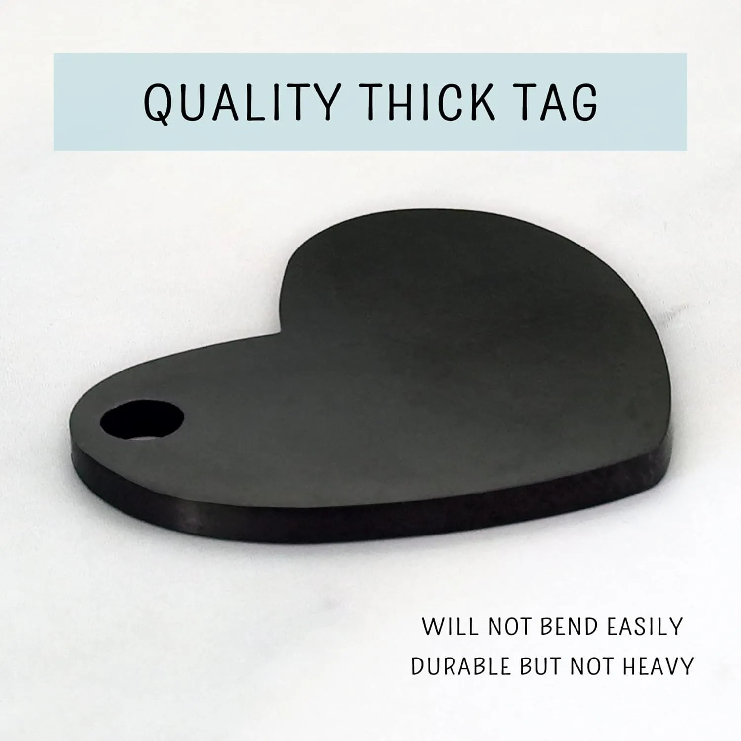 Ultra Joys Custom Personalized Dog ID Tag - Brushed Stainless Steel Heart, Small, Black