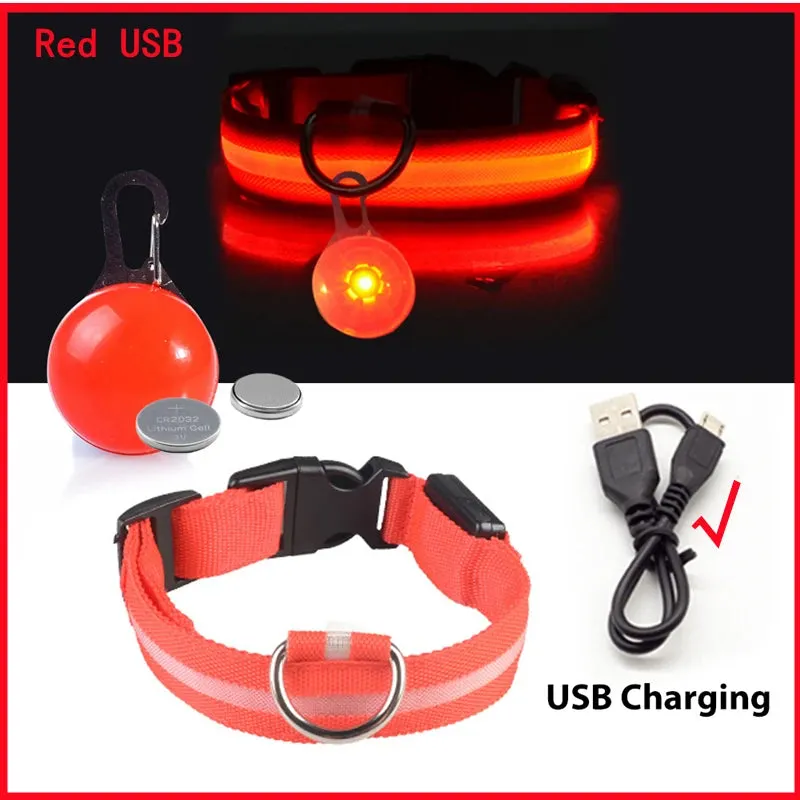 USB Charging LED Dog Collar - Glowing Night Safety for Small Pets