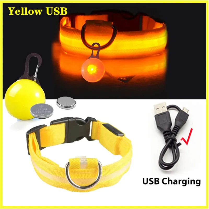 USB Charging LED Dog Collar - Glowing Night Safety for Small Pets