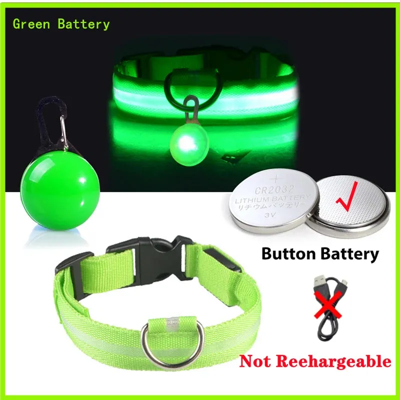 USB Charging LED Dog Collar - Glowing Night Safety for Small Pets