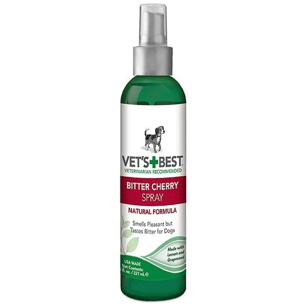 Vet's Best | Dog Skin Safe Deterrent |  Bitter Cherry Anti Chew Spray - 225ml