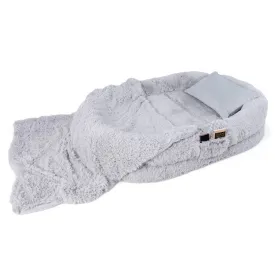 Washable Fluffy X-Large Dog Bed with Soft Blanket and Plump Pillow