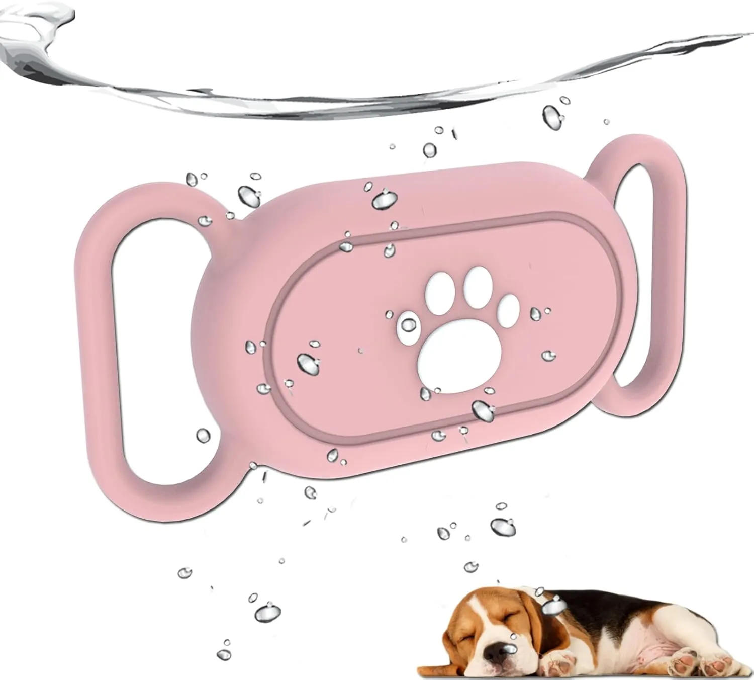Waterproof Dog Collar Holder Compatible with Samsung Galaxy SmartTag2, Silicone GPS Tracker Hidden Loop Holder for Smart Tag2, Anti-Lost Collar Tag2 Paw Case (Pink)