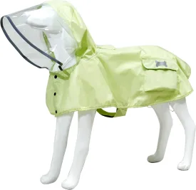 Waterproof Dog Raincoat, Adjustable Reflective Lightweight Pet Rain Clothes with Poncho Hood(XX-Large,Light Green)