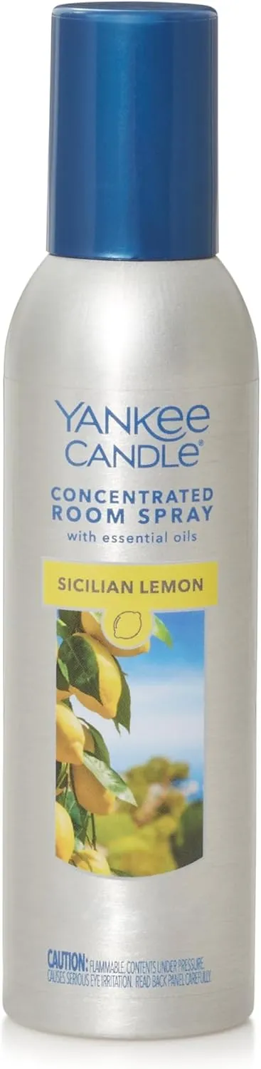 Yankee Candle Concentrated Air Freshener Room Spray, Odor Eliminator for Home, Bathroom, Sicilian Lemon, 1.5 Oz (Pack of 3)