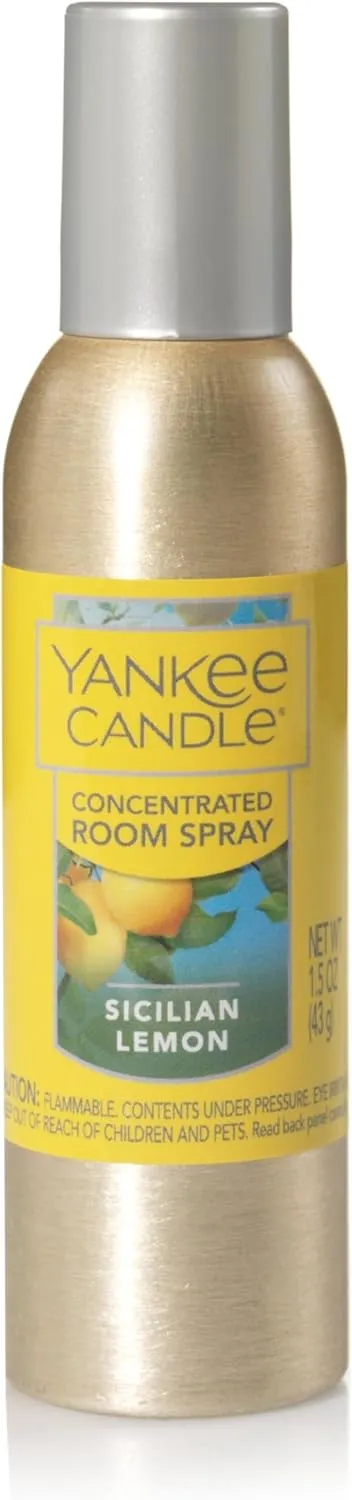 Yankee Candle Concentrated Air Freshener Room Spray, Odor Eliminator for Home, Bathroom, Sicilian Lemon, 1.5 Oz (Pack of 3)