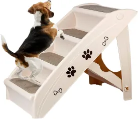 ZENY Foldable Dog Stairs/Steps for Small Dog/Cat, Safe and Durable Pet Ramp With Non-Slip Pads, for High Beds, Sofa, Car